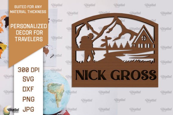 Download Personalized Sign for Traveler Laser Cut - Premium Bundle